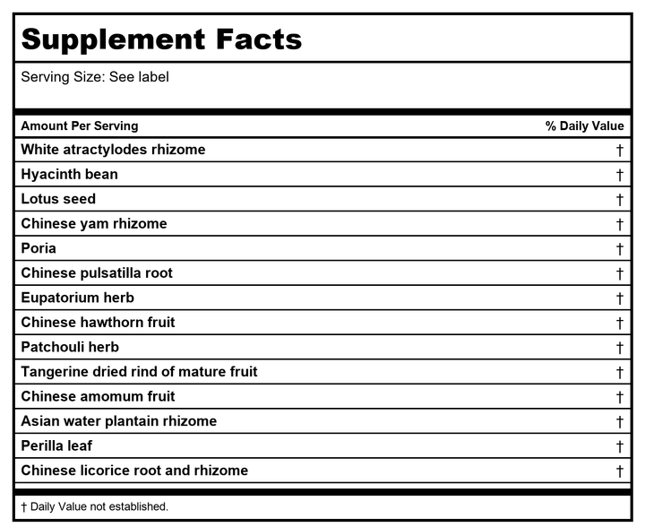 Kan Herb Gentle Warriors Belly Binder 2 Ounce - Supplement Facts panel