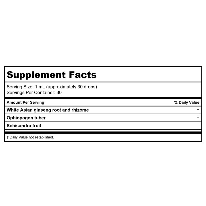 Kan Herb Traditionals Generate The Qi Formula 1 Ounce - Supplement Facts panel