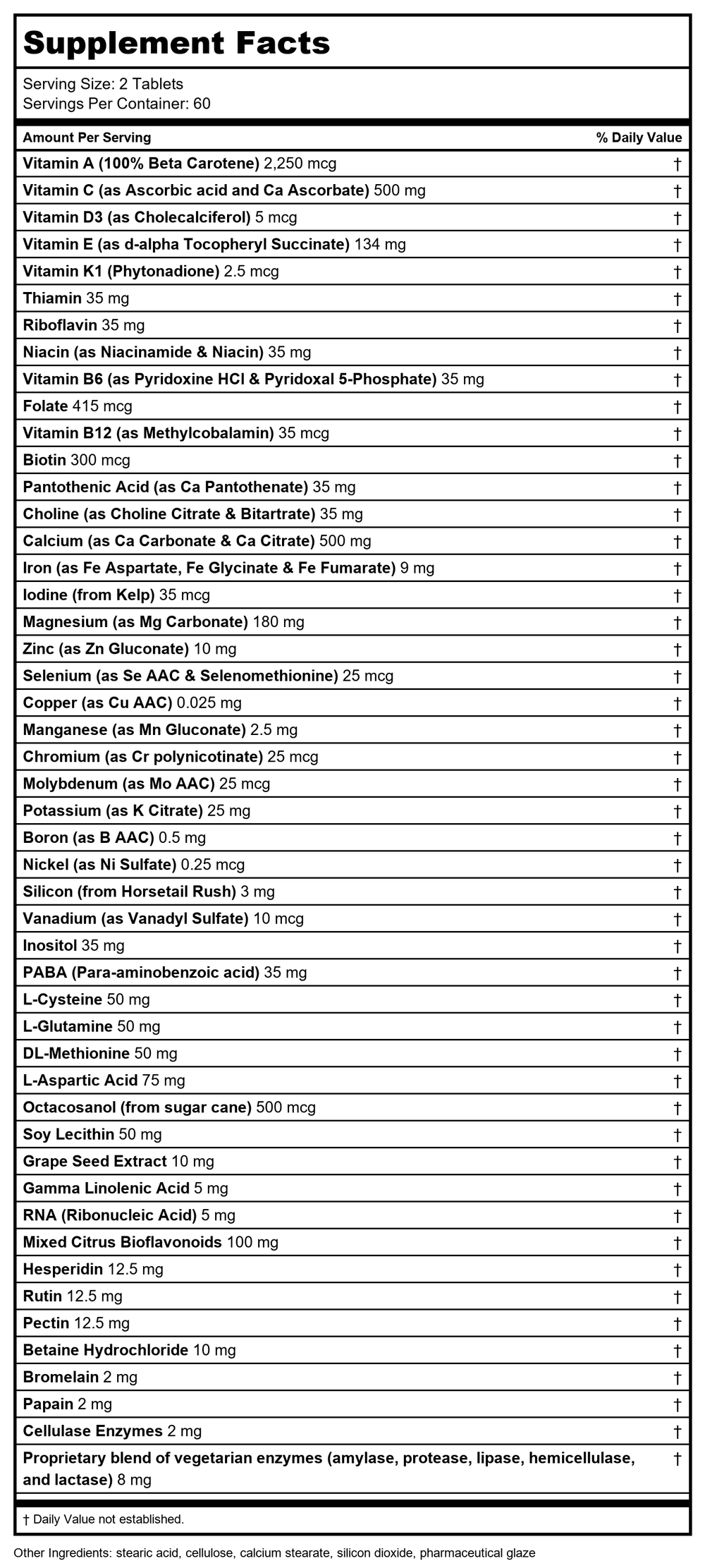 DaVinci Labs Spectra Woman 1 - Supplement Facts panel