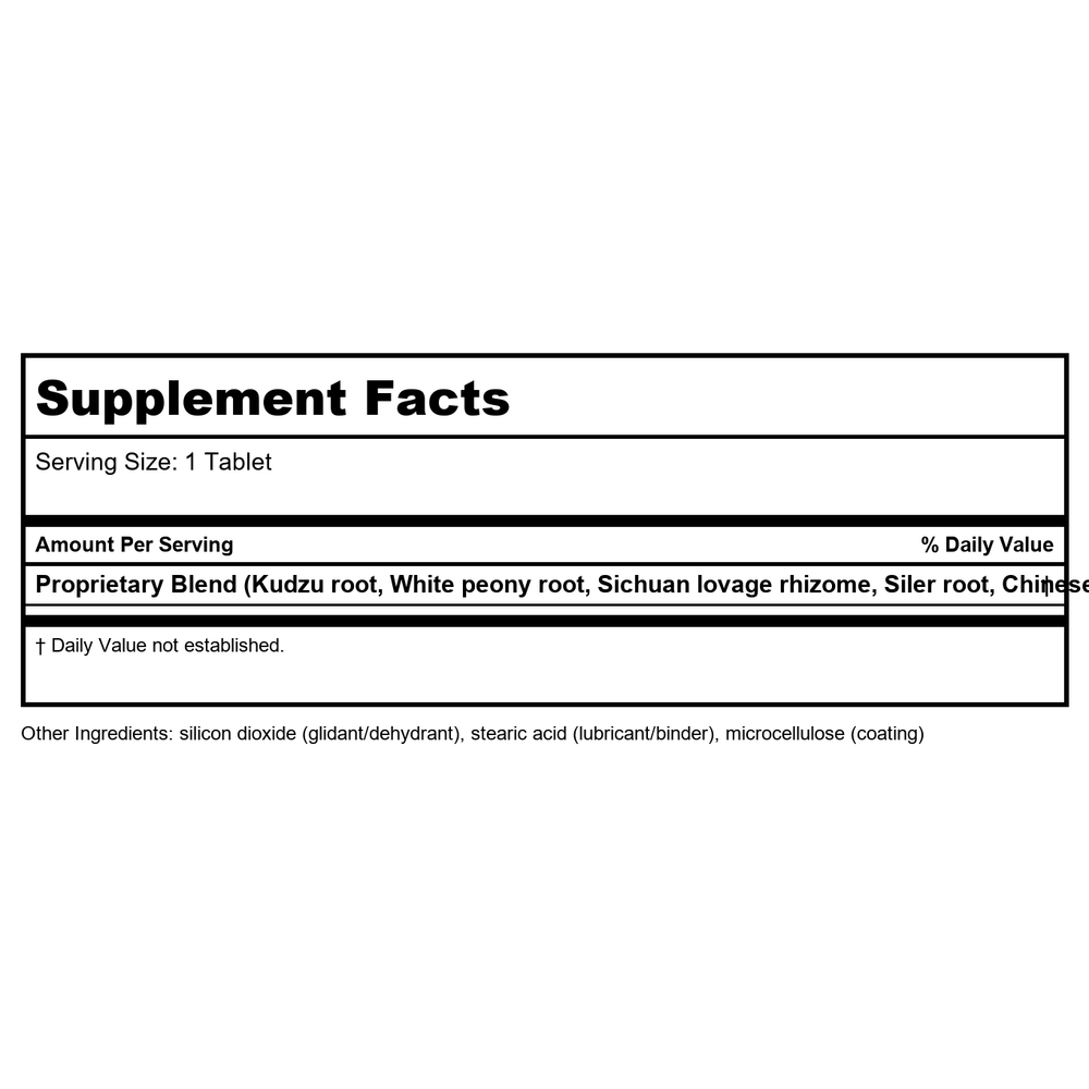 Kan Herbals Meridian Comfort 300 Tablets - Supplement Facts panel