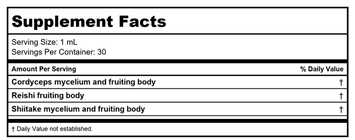 Kan Herb MycoHerb Tri-Forte 2 Ounce - Supplement Facts panel