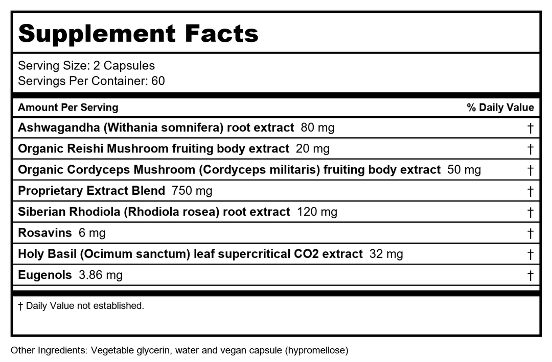 Gaia Herbs Professional Solutions HPA Axis Liquid Capsules, Sleep Cycle, 120 Count - Supplement Facts panel