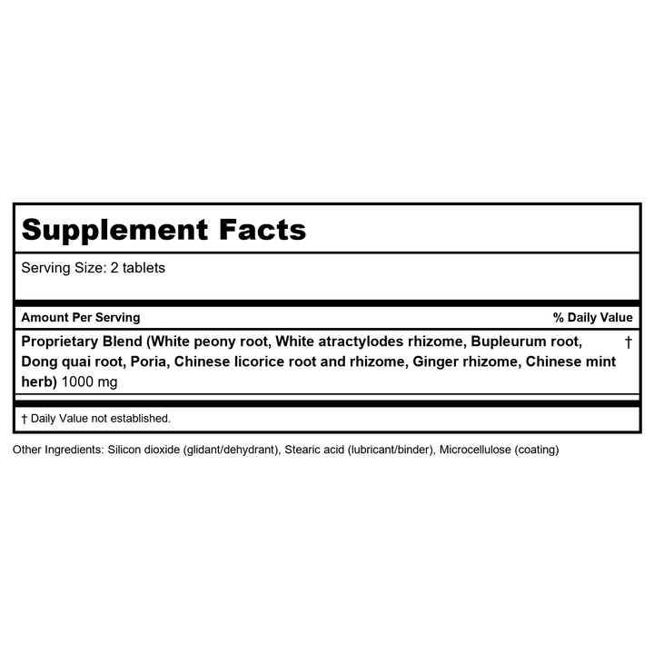Kan Herb Traditionals Free and Easy Wanderer 120 Tablets - Supplement Facts panel