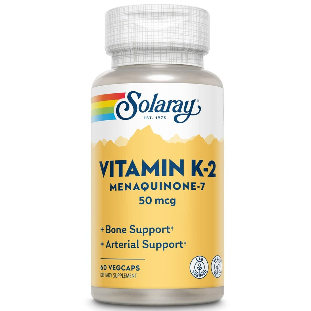 Solaray K-2 Mk-7 50 mcg VCapsules - 60 Count - Supplement Facts panel