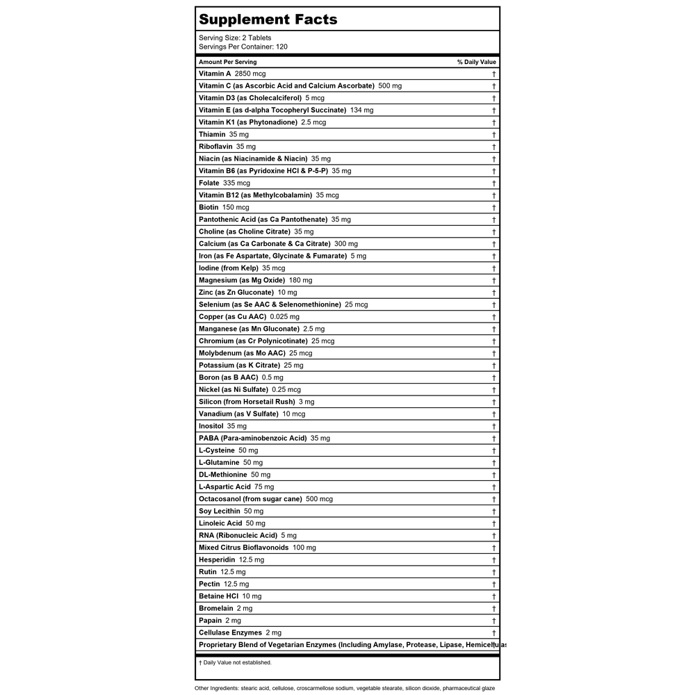 Davinci - Spectra Tablets, 240 Count [Health and Beauty] - Supplement Facts panel