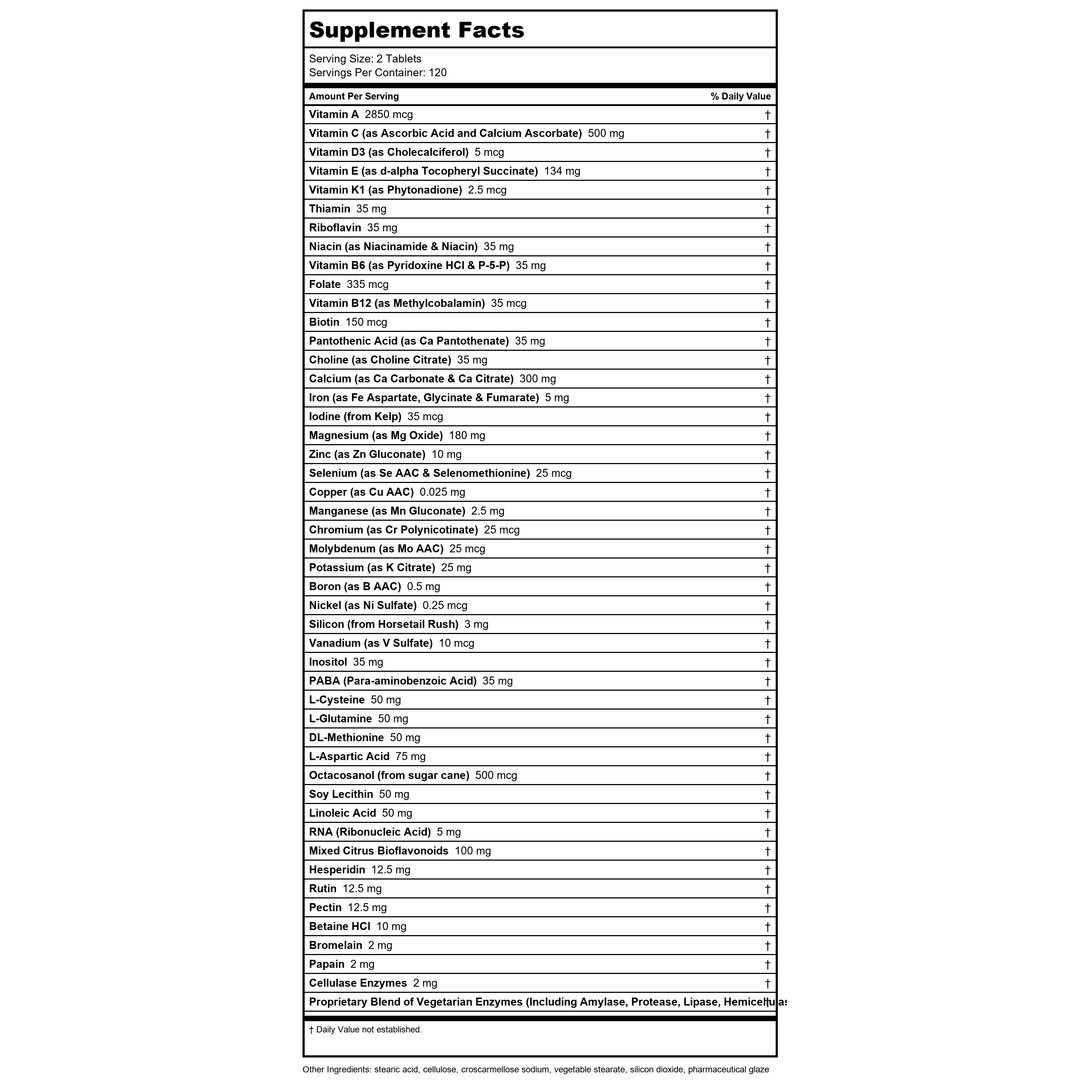 Davinci - Spectra Tablets, 240 Count [Health and Beauty] - Supplement Facts panel
