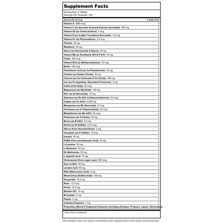 Davinci - Spectra Tablets, 240 Count [Health and Beauty] - Supplement Facts panel