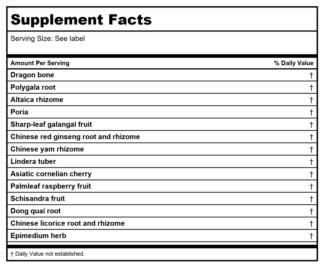 Kan Herbs - Restore Integrity 1 oz - Supplement Facts panel