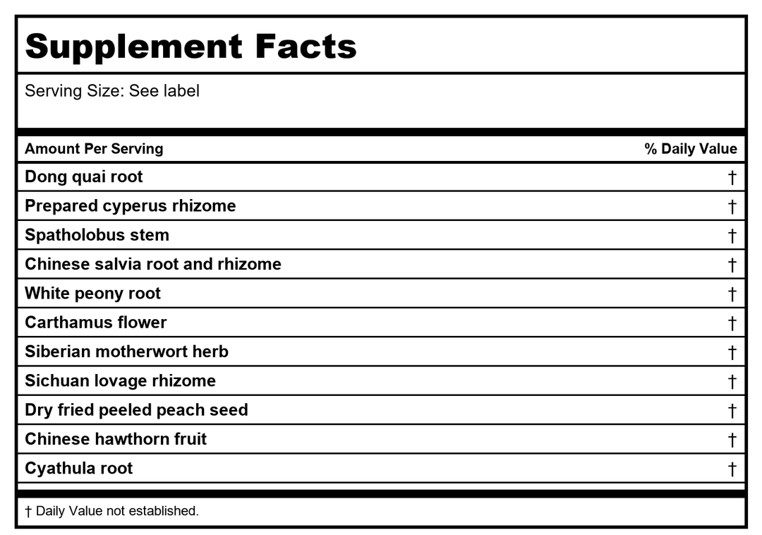 Kan Jade Woman Herbals Jade Moon Cool 300 Tablets - Supplement Facts panel