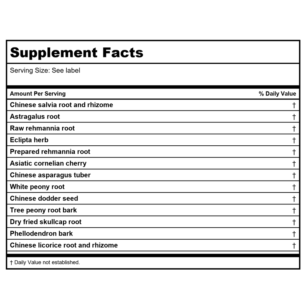 Kan Jade Woman Herbals Jade Moon Cool 1 Ounce - Supplement Facts panel