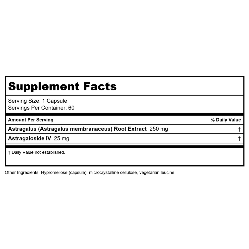DaVinci Laboratories - Telomere Benefits 60 Capsules - Supplement Facts panel