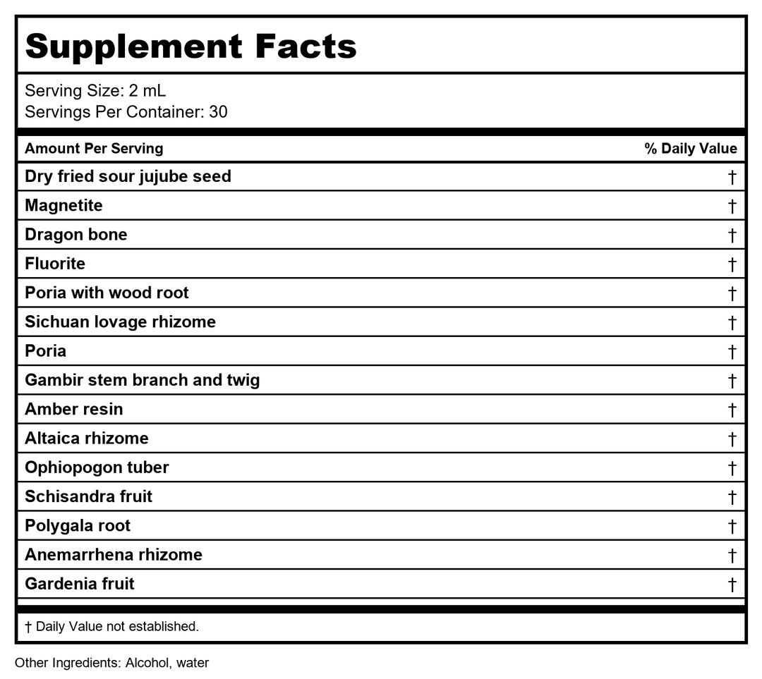 Kan Herb Sage Solutions Loosen Solution 2 Ounce - Supplement Facts panel
