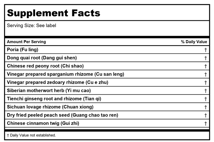 Kan Jade Woman Herbals Jade Control 60 Tablets - Supplement Facts panel