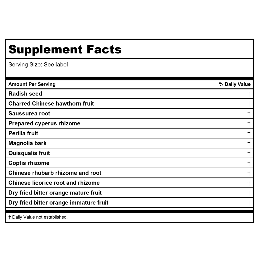 Kan Herb Chinese Modular Solutions Purge Qi 1 Ounce - Supplement Facts panel