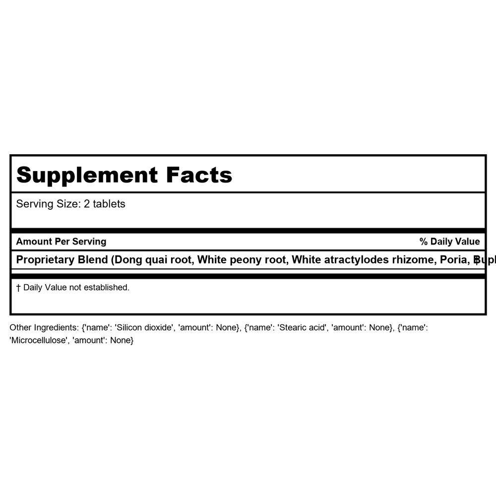 Kan Herbals Relaxed Wanderer 60 Tablets - Supplement Facts panel
