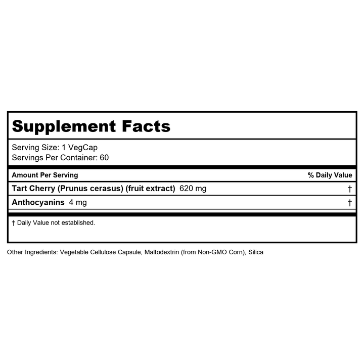 Solaray Tart Cherry &amp; Celery Seed - 60 VegCaps - Supplement Facts panel