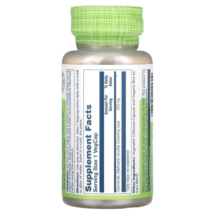 Solaray Chamomile 350 mg, 100 capsules - Supplement Facts panel