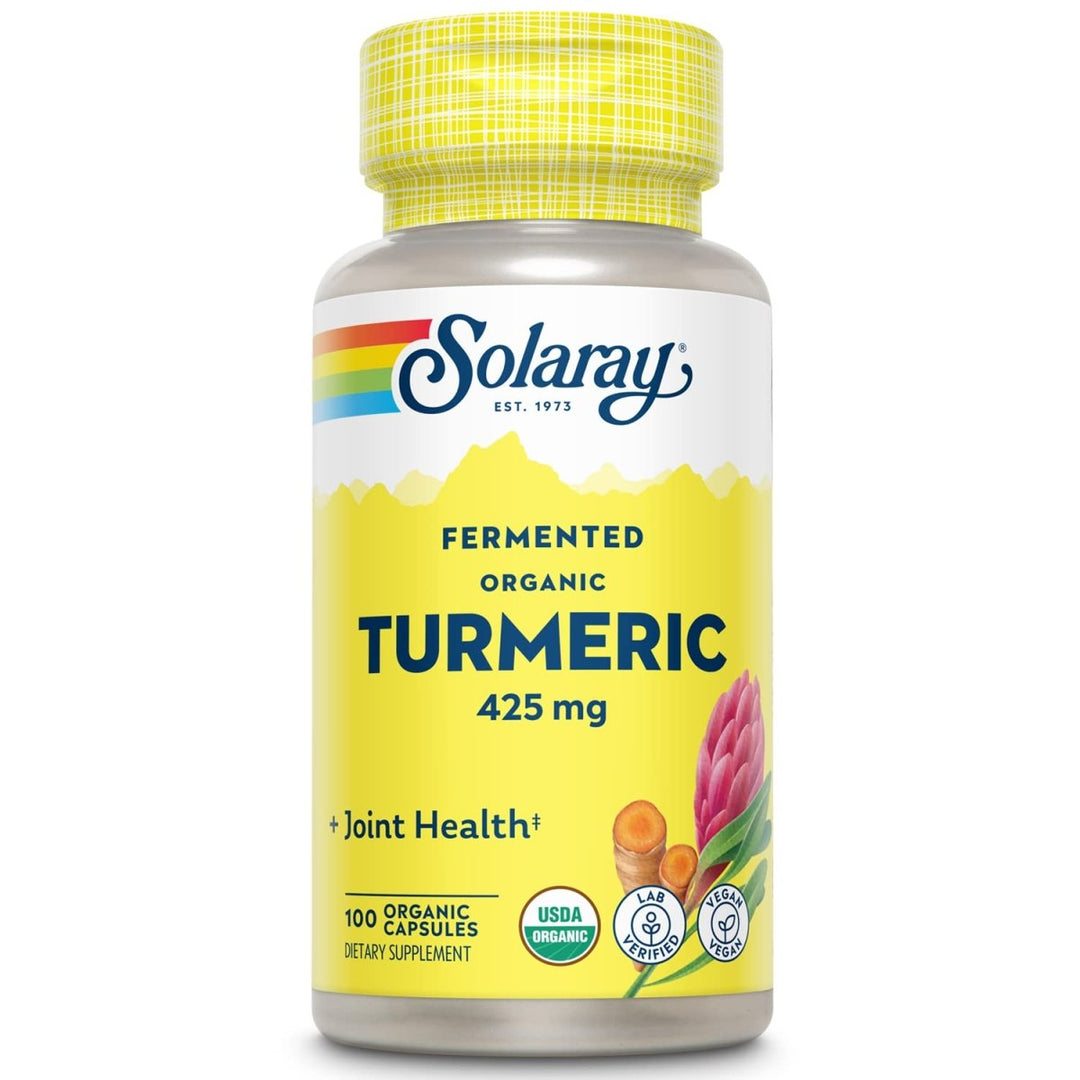 SOLARAY Fermented Turmeric Root 500mg | 100 VegCaps - Supplement Facts panel
