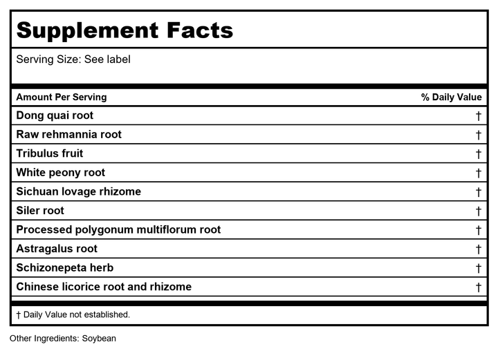 Kan Herb Traditionals Luminescence 1 Ounce - Supplement Facts panel