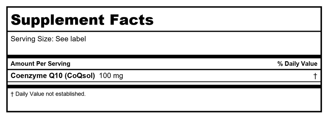 Davinci Labs - CoQsol 100 mg 30 gels [Health and Beauty] [Health and Beauty] - Supplement Facts panel