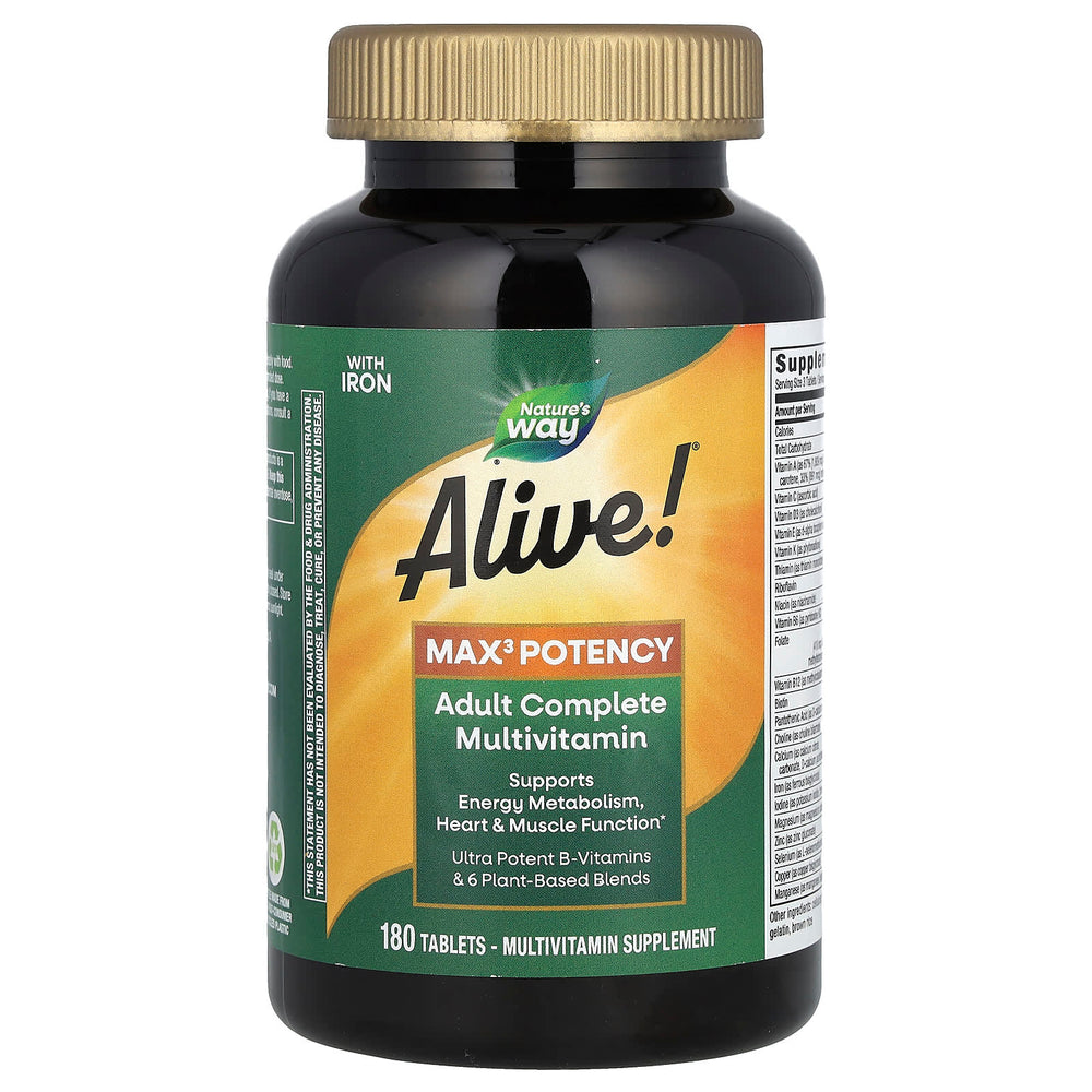 Nature's Way - Alive With Iron Tabs, 180 tablets - Supplement Facts panel