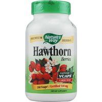 Nature's Way Hawthorn Berries -- 510 mg - 180 Vegetarian Capsules - Supplement Facts panel