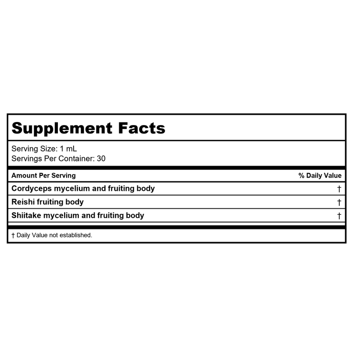 Kan Herb MycoHerb Tri-Forte 1 Ounce - Supplement Facts panel