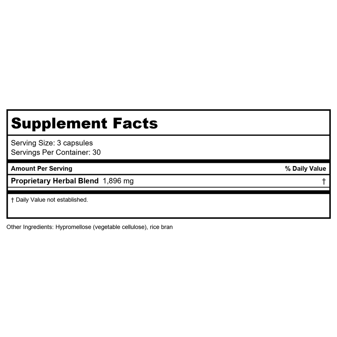 Health Concerns - Coptis Purge Fire Formula - 90 Count - Supplement Facts panel