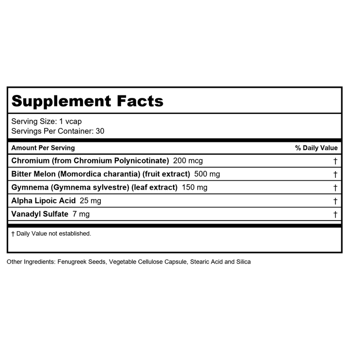 Solaray GlucoReg -- 30 Capsules - Supplement Facts panel