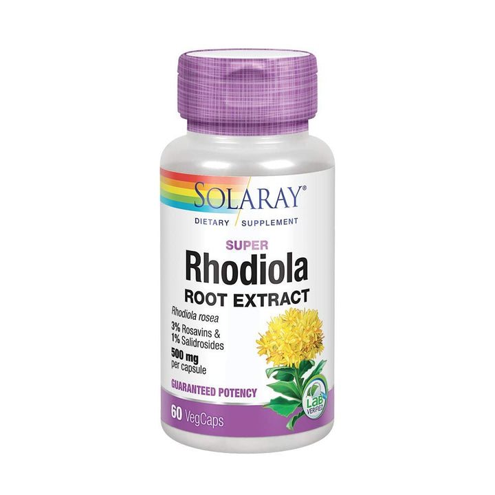 Solaray Super Rhodiola Root Extract 500 mg VCapsules, 60 Count - Supplement Facts panel