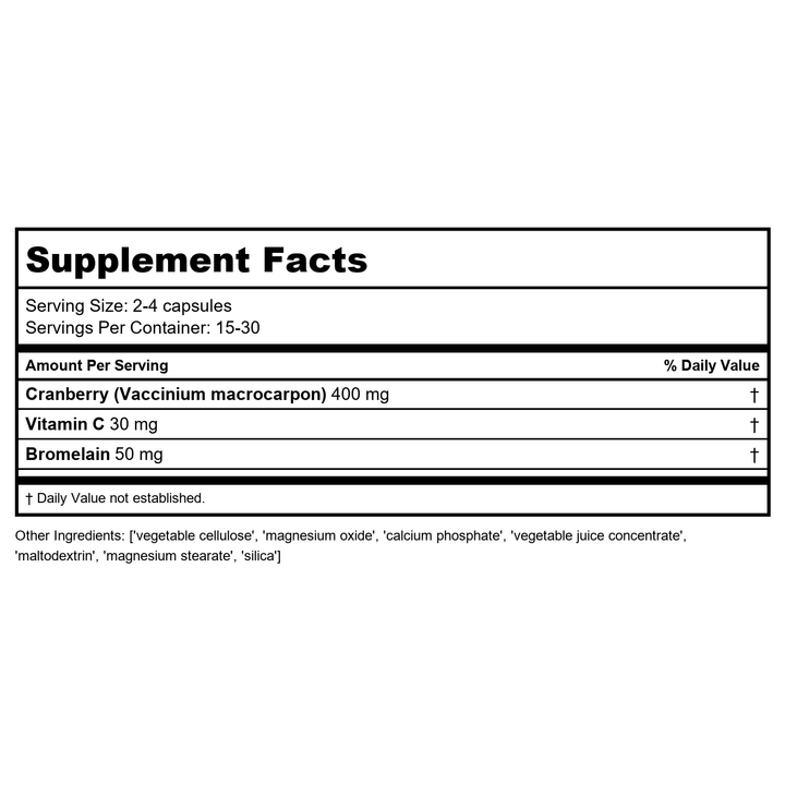Solaray - Cranactin, 400 mg, 60 capsules - Supplement Facts panel