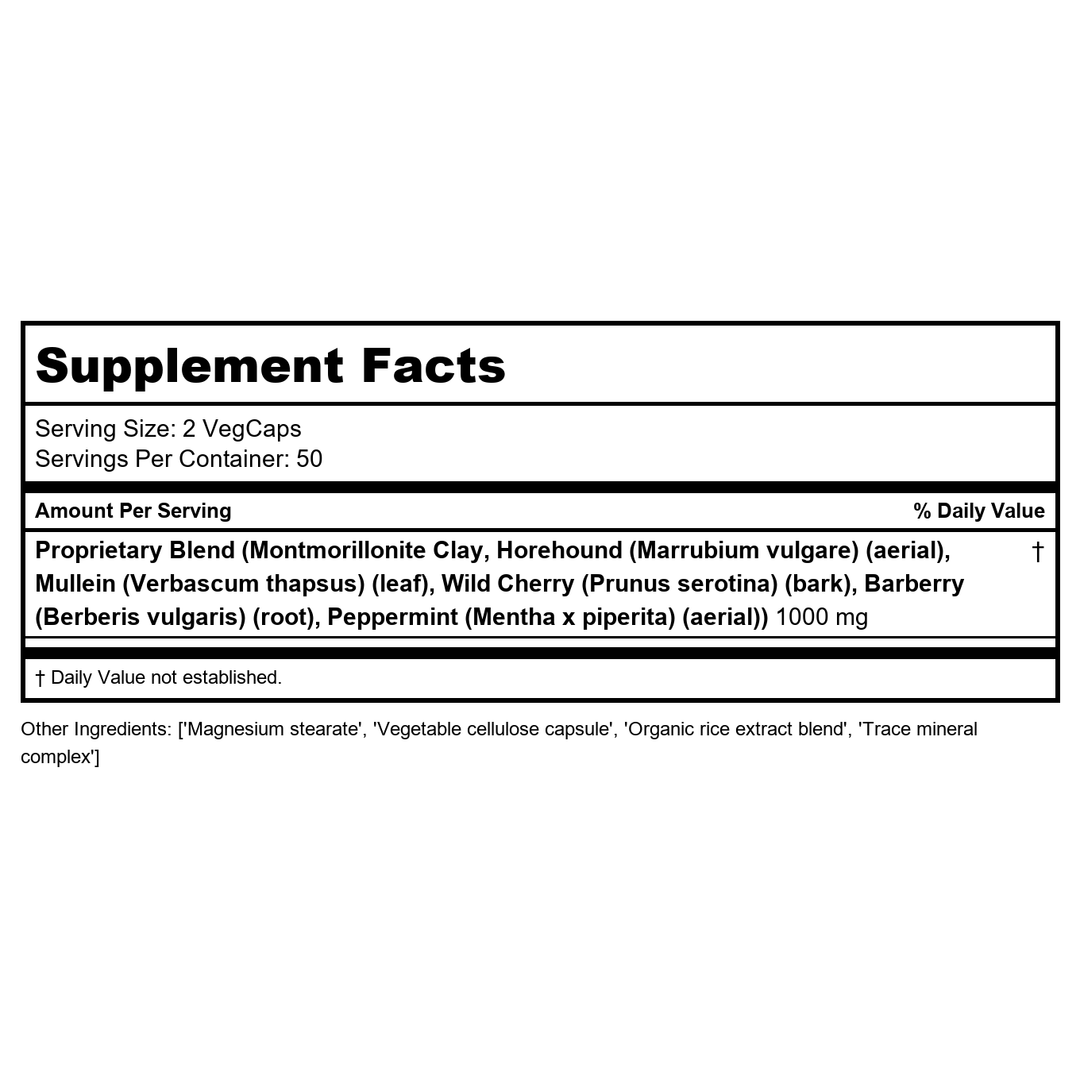 SOLARAY Histamine Blend SP-33 | Herbal Blend w/Cell Salt Nutrients for Healthy Histamine Response Support | Non-GMO &amp; Vegan | 50 Serv | 100 VegCaps - Supplement Facts panel