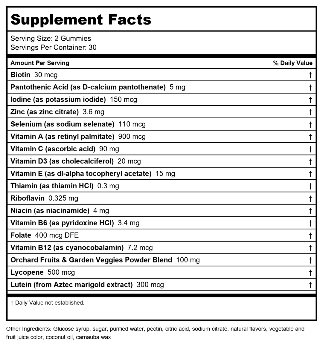 Nature?s Way Alive! Men?s 50+ Gummy Multivitamins, Supports Multiple Body Systems, Supports Cellular Energy, B-Vitamins, Gluten-Free, Vegetarian, Fruit Flavored, 60 Gummies - Supplement Facts panel