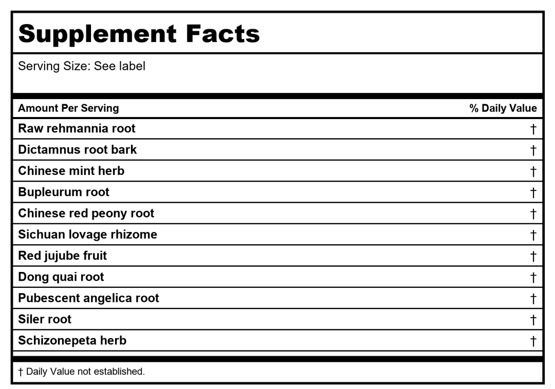 Kan Herb Essentials Dry Derma Relief 8 Ounce - Supplement Facts panel