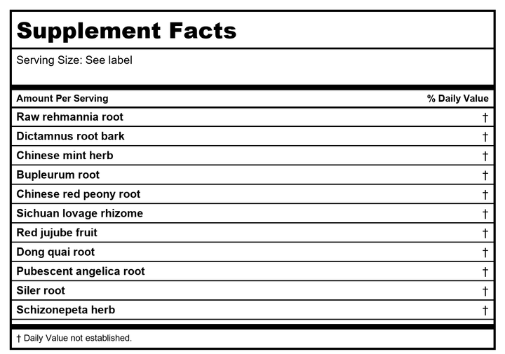 Kan Herb Essentials Dry Derma Relief 8 Ounce - Supplement Facts panel