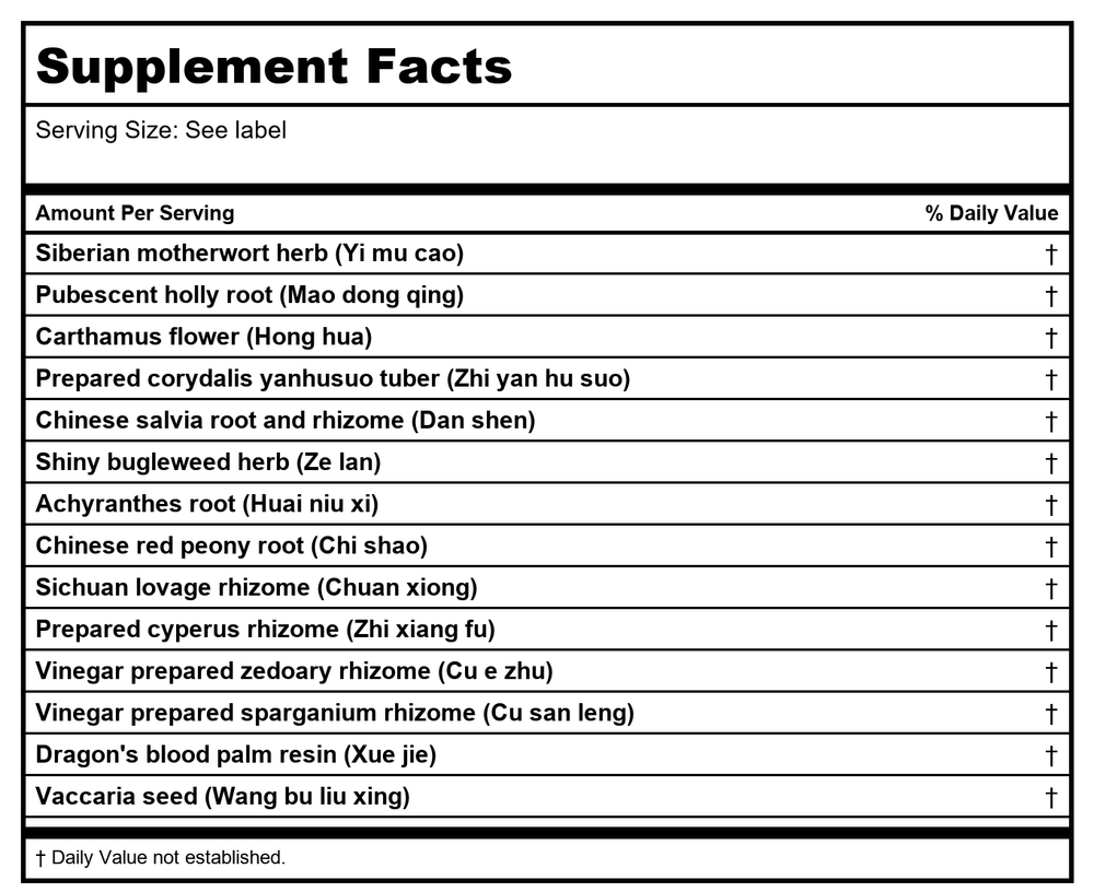 Kan Herb Chinese Modular Solutions Purge Red River 2 Ounce - Supplement Facts panel
