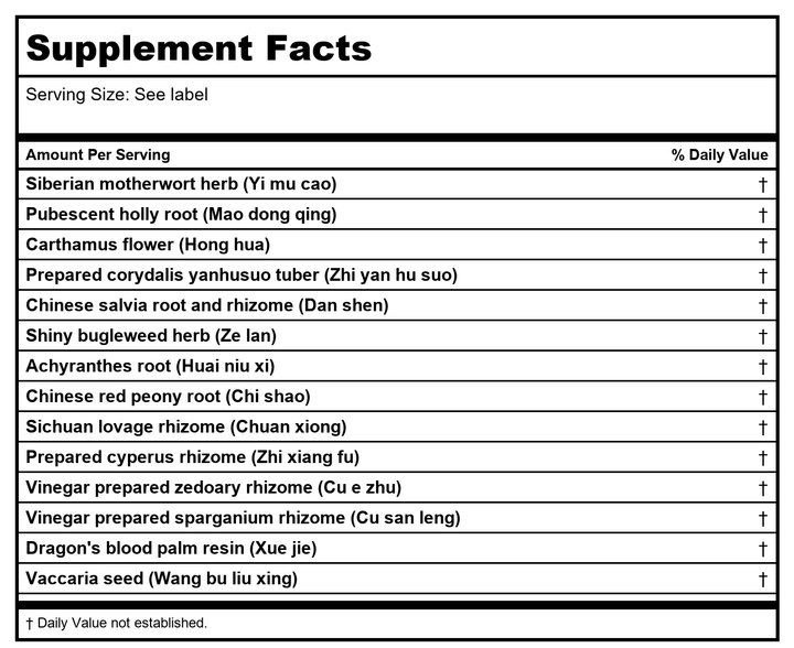 Kan Herb Chinese Modular Solutions Purge Red River 2 Ounce - Supplement Facts panel