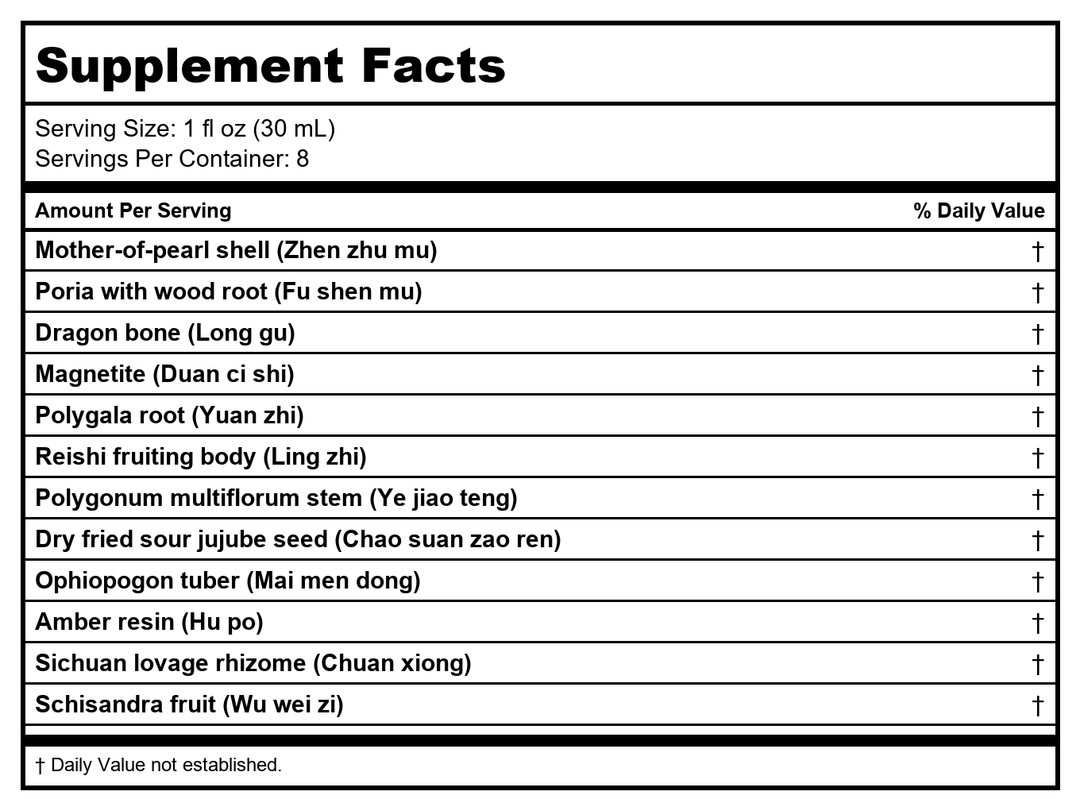 Kan Herb Chinese Modular Solutions Comfort Shen 8 Ounce - Supplement Facts panel