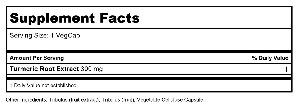 SOLARAY Guaranteed Potency Turmeric Root Extract, Drops (Btl-Glass) | 1oz - Supplement Facts panel