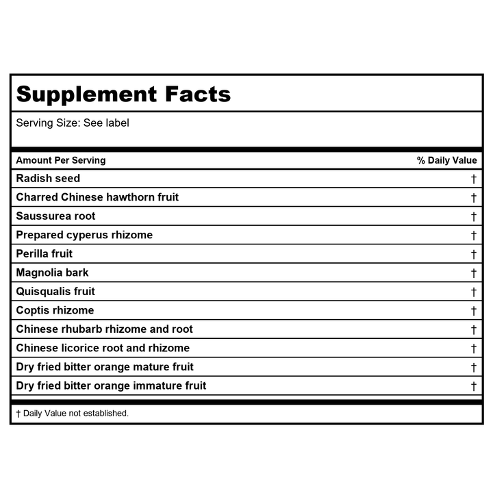 Kan Herb Chinese Modular Solutions Purge Qi 4 Ounce - Supplement Facts panel
