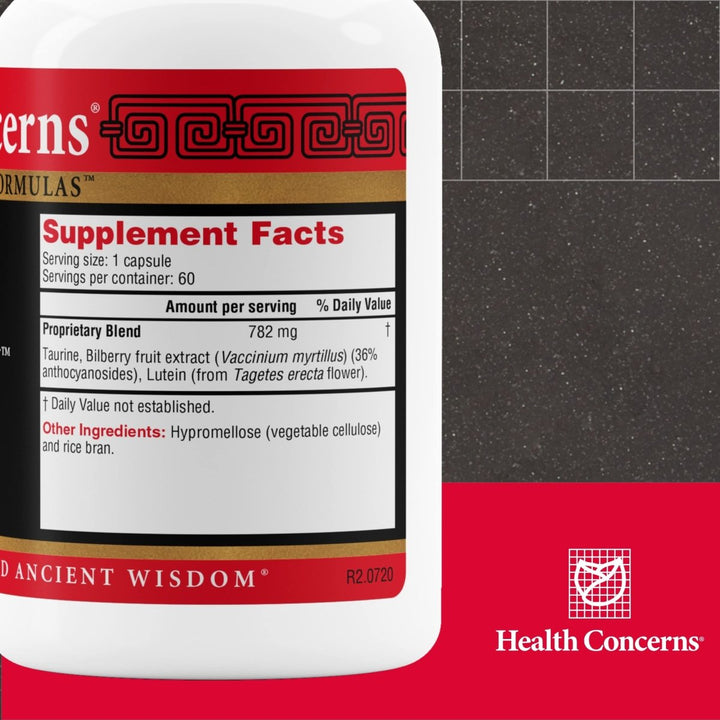 Health Concerns Bil Lutein - Eye Health &amp; Eye Support Supplements - 60 Capsules - Supplement Facts panel