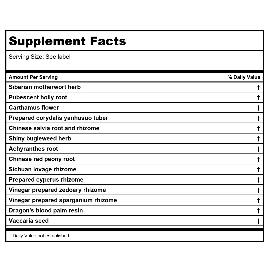 Kan Herb Chinese Modular Solutions Purge Red River 8 Ounce - Supplement Facts panel
