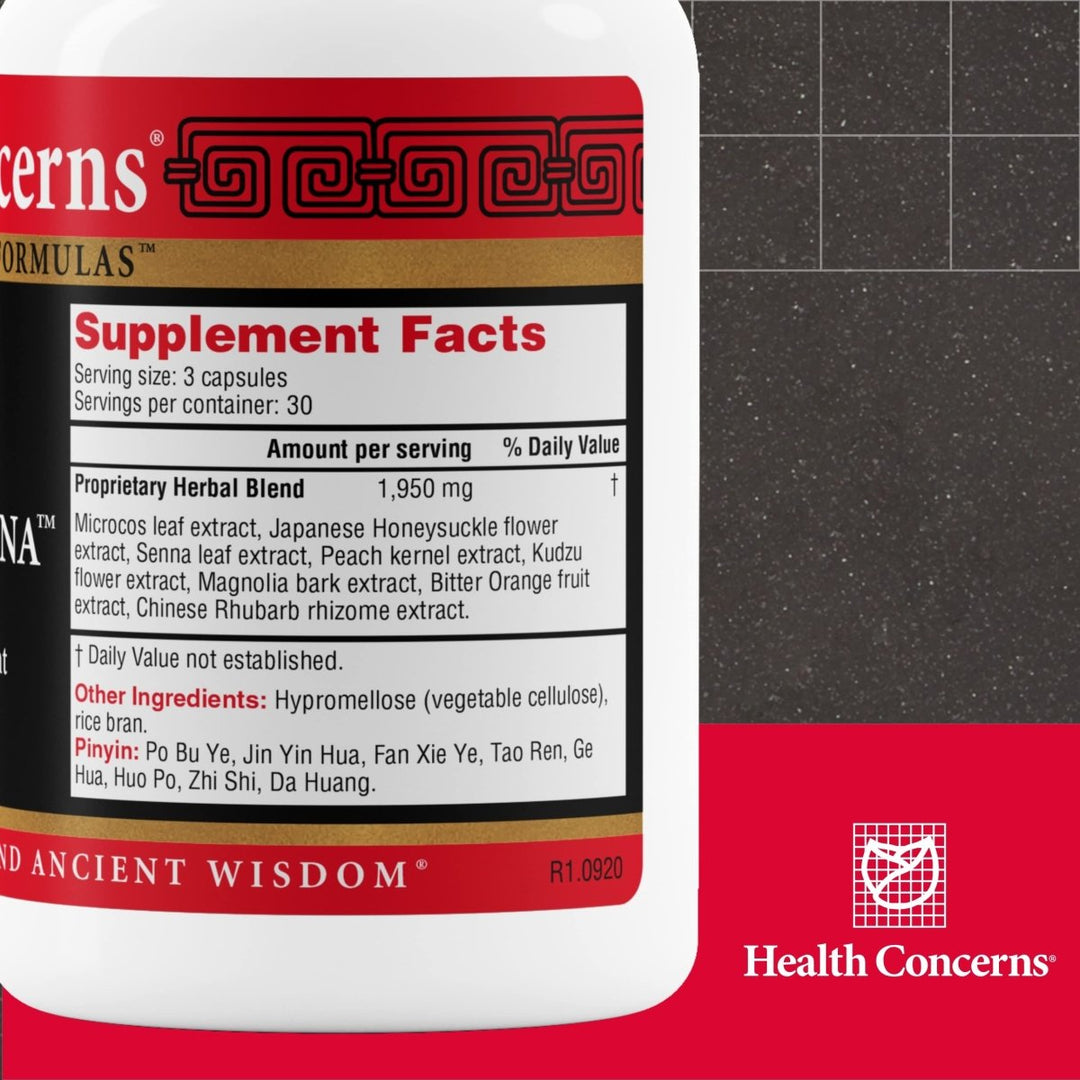 Health Concerns Gentle Senna - Digestive Health &amp; Constipation Relief for Adults - 90 Capsules - Supplement Facts panel