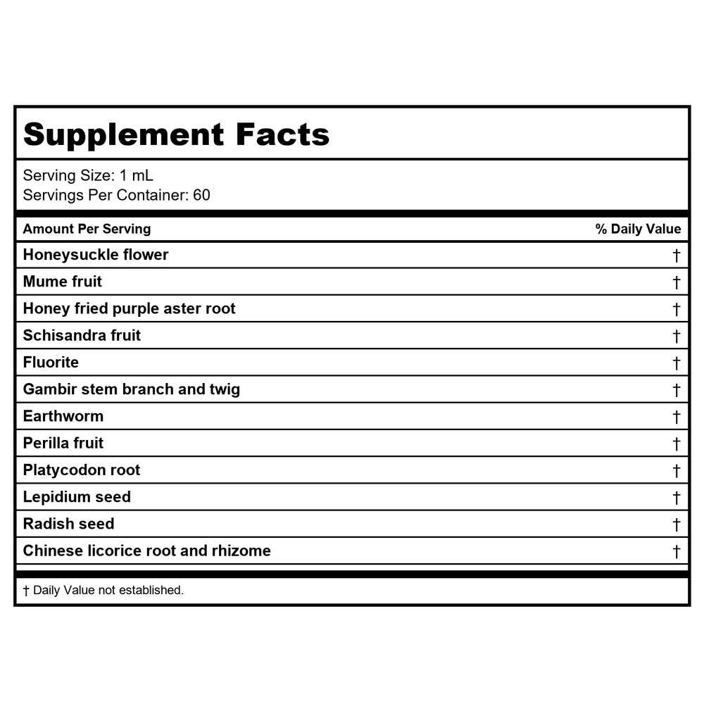 Kan Herb Gentle Warriors Pipe Cleaner 2 Ounce - Supplement Facts panel