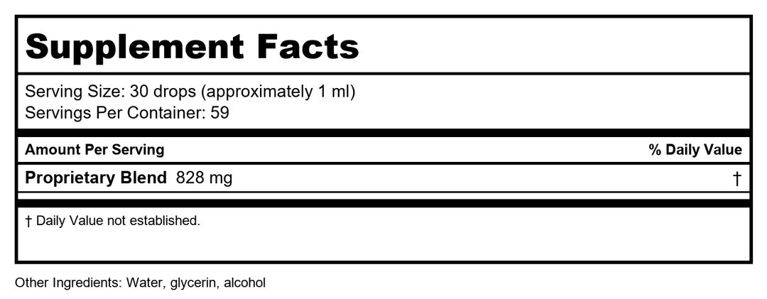 Kan Herb Gentle Warriors Windbreaker 1 Ounce - Supplement Facts panel