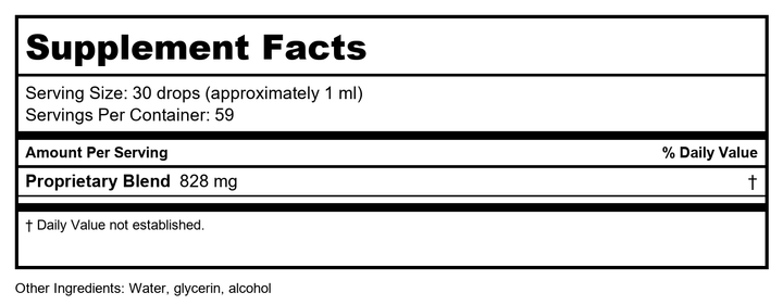 Kan Herb Gentle Warriors Windbreaker 1 Ounce - Supplement Facts panel