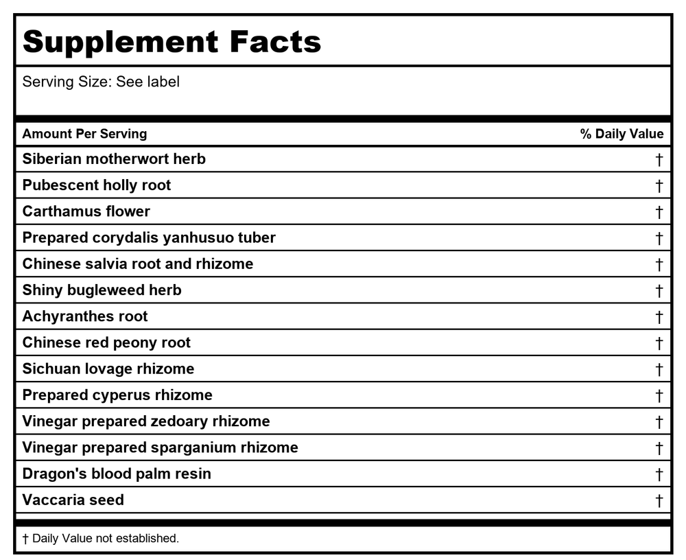 Kan Herb Chinese Modular Solutions Purge Red River 4 Ounce - Supplement Facts panel