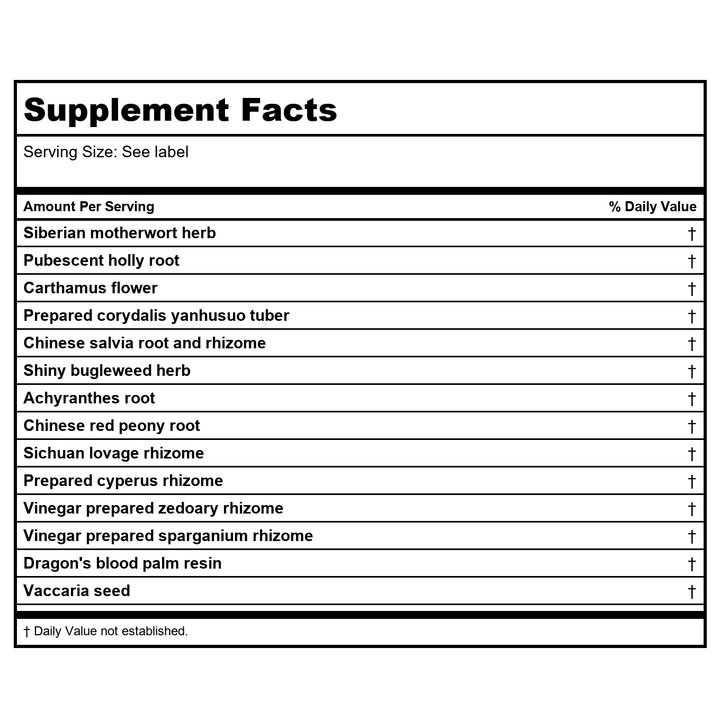 Kan Herb Chinese Modular Solutions Purge Red River 4 Ounce - Supplement Facts panel