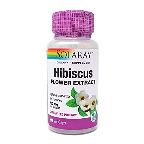 Hibiscus Flower Extract (250 mg) Solaray 60 VCaps - Supplement Facts panel