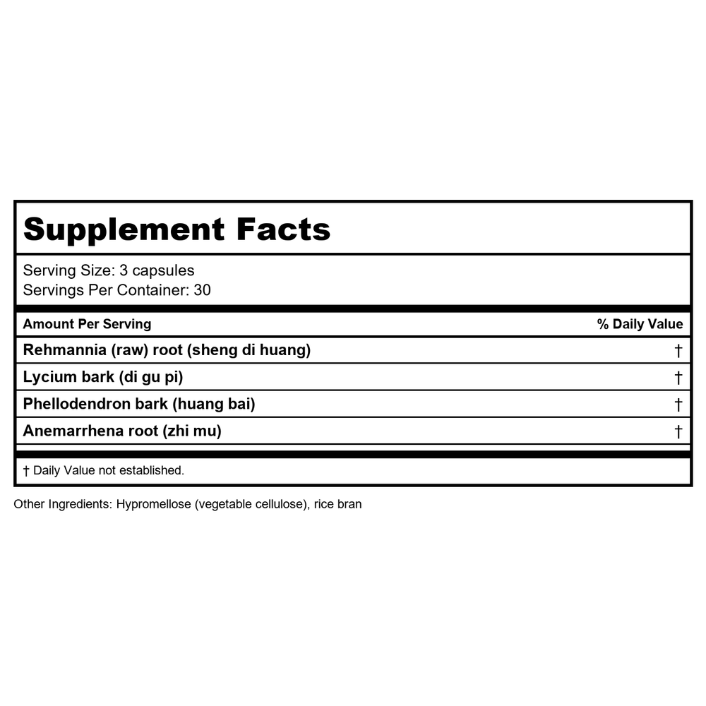 Health Concerns Great Yin - Supplement Facts panel